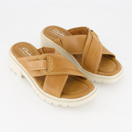 Brown Leather Coast Cross Sandals - Image 1 - please select to enlarge image