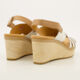 White Leather Elleri Grace Wedge Heeled Sandals - Image 2 - please select to enlarge image