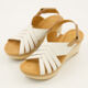 White Leather Elleri Grace Wedge Heeled Sandals - Image 3 - please select to enlarge image