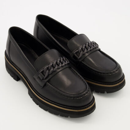 Black Leather Orlanna Edge Loafers - TK Maxx UK