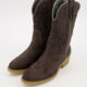Grey Patterned Heeled Ankle Boots - Image 3 - please select to enlarge image