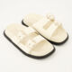 White Double Strap Flat Sandals  - Image 1 - please select to enlarge image