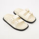 White Double Strap Flat Sandals  - Image 1 - please select to enlarge image