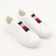 White Leather Slip On Trainers - Image 1 - please select to enlarge image