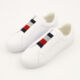 White Leather Slip On Trainers - Image 3 - please select to enlarge image