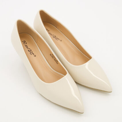 White Patent Kitten Heel Shoes - TK Maxx UK