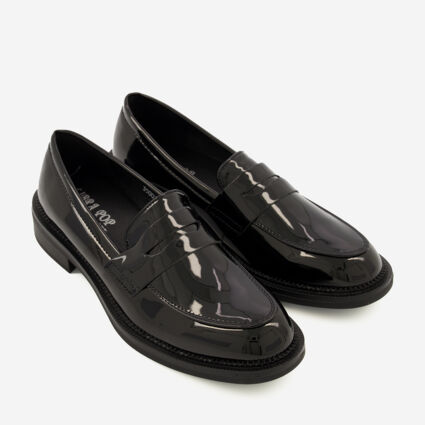 Black Penny Loafers - Image 1 - please select to enlarge image