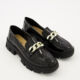 Black Patent Chunky Loafers - Image 1 - please select to enlarge image