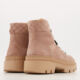 Pink Suede Quilted Ankle Flat Ankle Boots  - Image 2 - please select to enlarge image