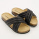 Black Lois Tubular Flat Sandals - Image 1 - please select to enlarge image
