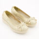 Gold Bow Tie Ballet Flats  - Image 1 - please select to enlarge image