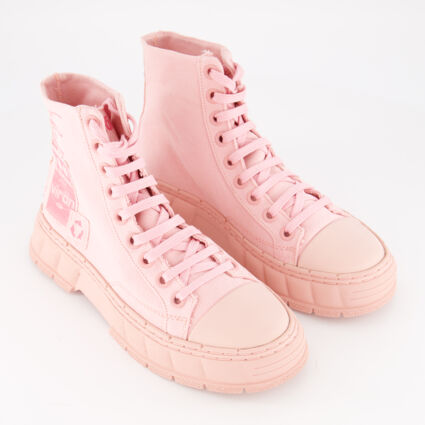 Pink Canvas Trainers - Image 1 - please select to enlarge image