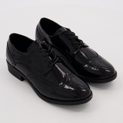 Black Patent Brogues - Image 1 - please select to enlarge image