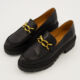Black Leather Chain Strap Loafers  - Image 3 - please select to enlarge image