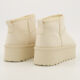 Cream Microfibre Flatform Ankle Boots - Image 2 - please select to enlarge image