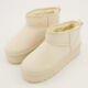 Cream Microfibre Flatform Ankle Boots - Image 3 - please select to enlarge image