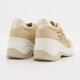 Beige Leather Eyelet Patterned Trainers  - Image 2 - please select to enlarge image