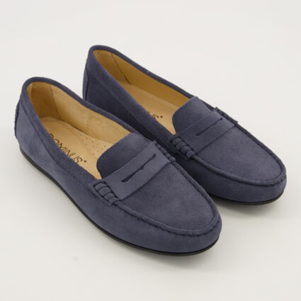 Azul Suede Penny Loafers - Image 1 - please select to enlarge image