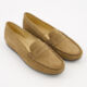 Tan Suede Penny Loafers - Image 1 - please select to enlarge image