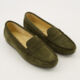 Khaki Suede Penny Loafers - Image 1 - please select to enlarge image