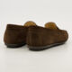 Chocolate Suede Penny Loafers - Image 2 - please select to enlarge image