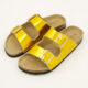 Gold Double Strap Flat Sandals  - Image 3 - please select to enlarge image