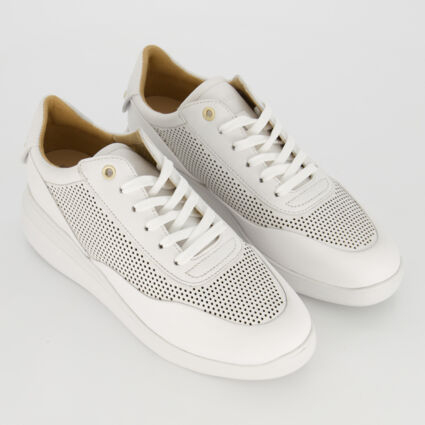 White Leather Rubidia Trainers - Image 1 - please select to enlarge image
