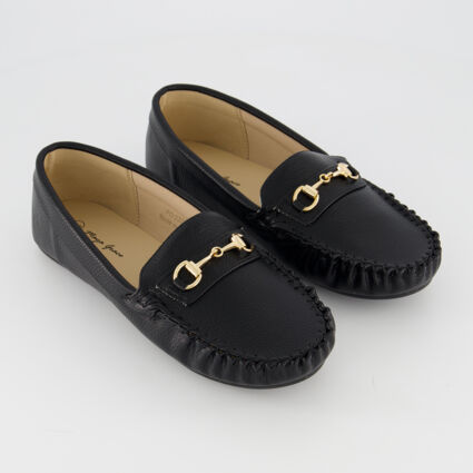 Black Tumble Loafers - Image 1 - please select to enlarge image