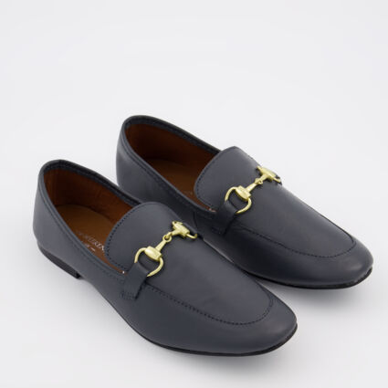 Navy Leather Loafers - TK Maxx UK