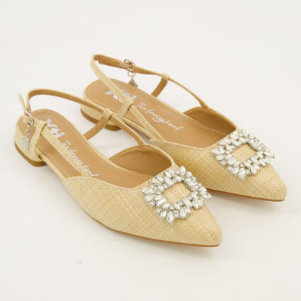 Beige Bling Loafers - Image 1 - please select to enlarge image