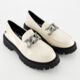 Cream Patent Chunky Loafers  - Image 1 - please select to enlarge image