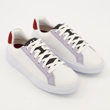 White Leather Daily Trainers - Image 1 - please select to enlarge image