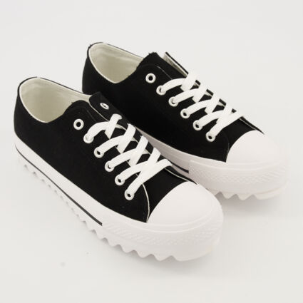 Black Canvas Trainers - Image 1 - please select to enlarge image
