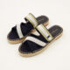 Navy Woven Flat Sandals  - Image 3 - please select to enlarge image