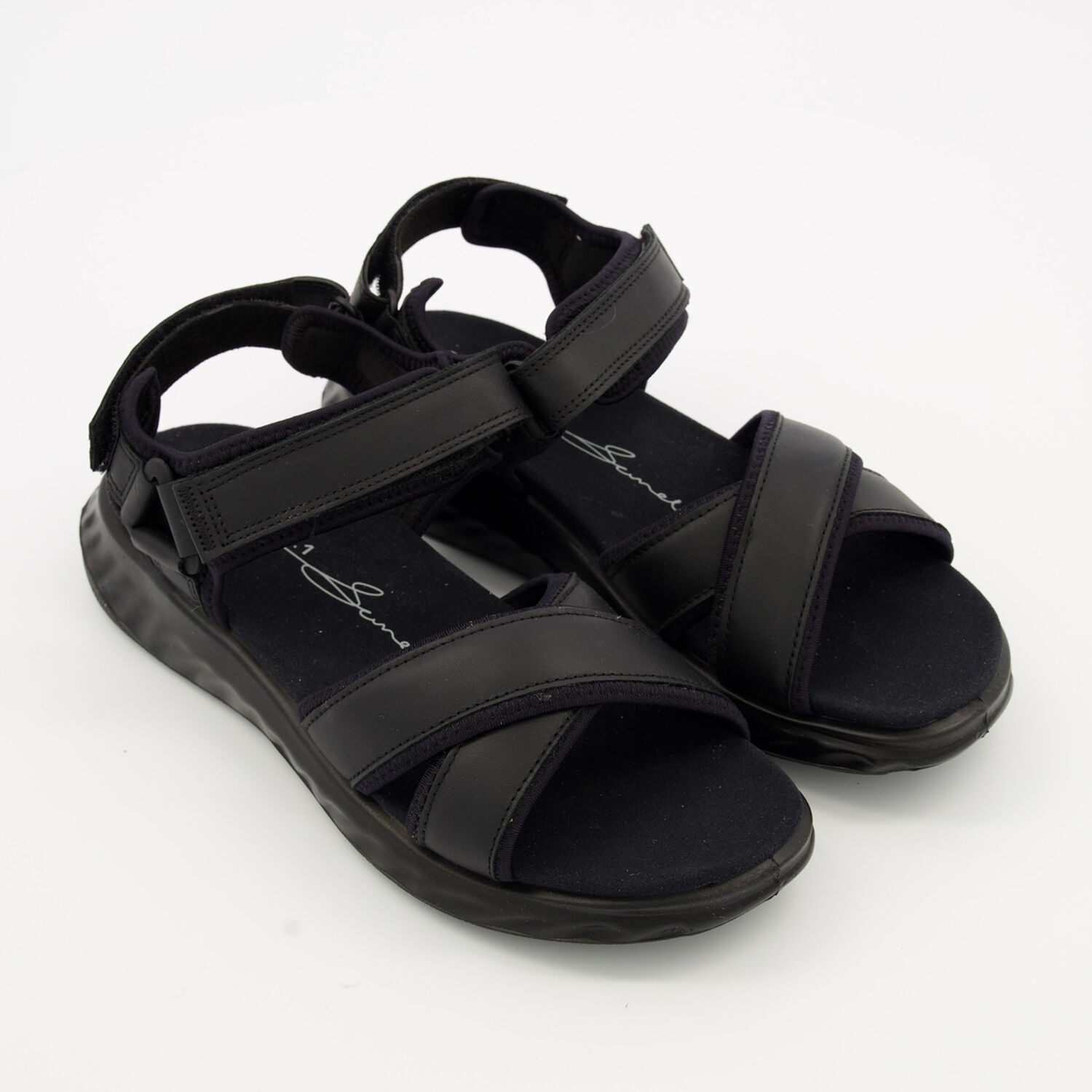 Black Cross Strap Flat Sandals - TK Maxx UK