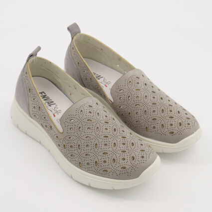 Grey Katia Loafers  - Image 1 - please select to enlarge image