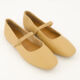 Tan Elasticated Strap Ballet Flats  - Image 1 - please select to enlarge image