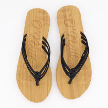 Black Ditsy Flip Flops