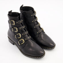 Black Leather Loire Ankle Boots