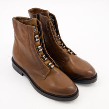 Brown Leather Penny Ankle Boots