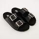 Black Leather Ellie Sandals - Image 1 - please select to enlarge image