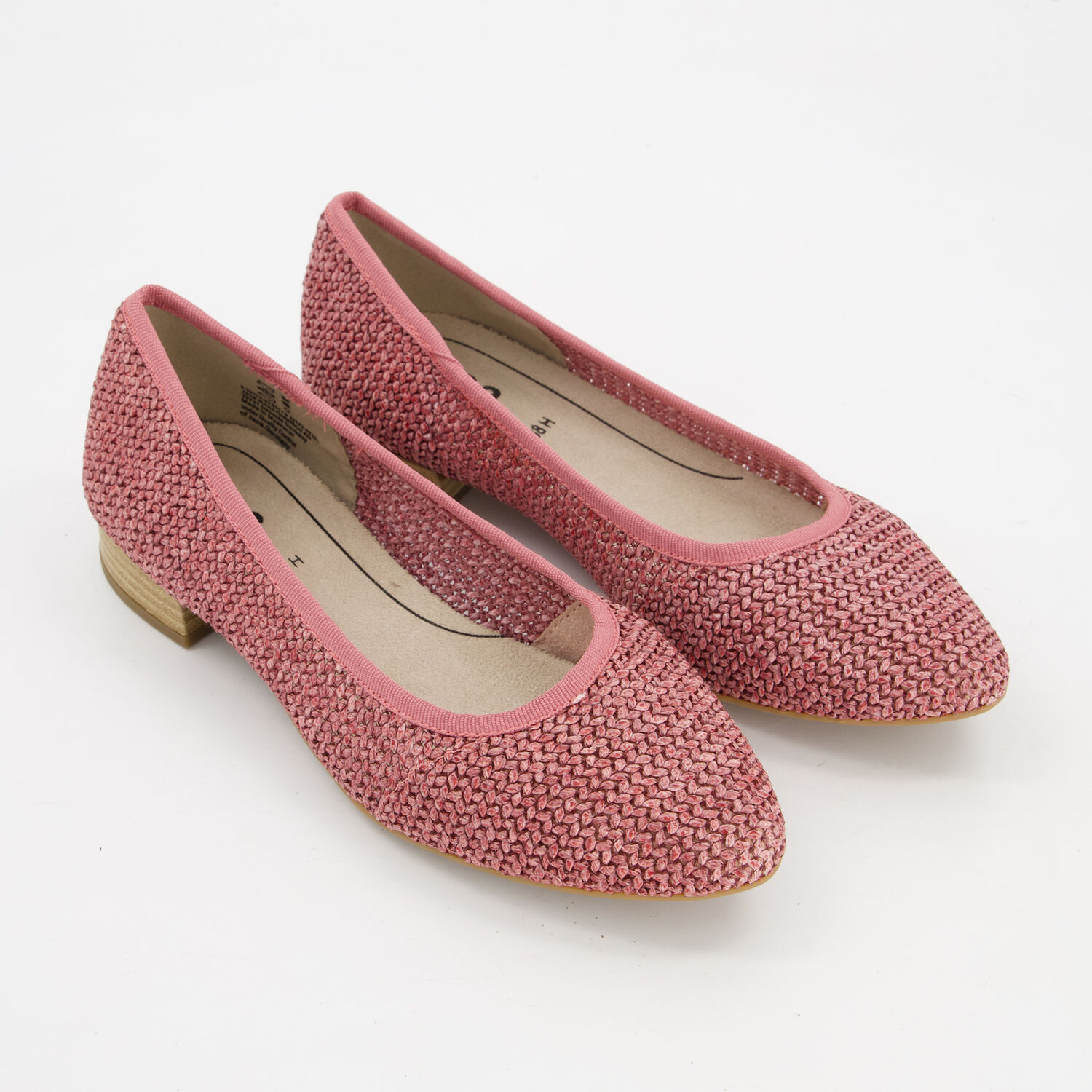 Ballerinas Geflochtene Schuhe Leder Damen Geflochtene Ballerinas