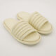 Cream Leather Spalmata Tube Sliders  - Image 1 - please select to enlarge image