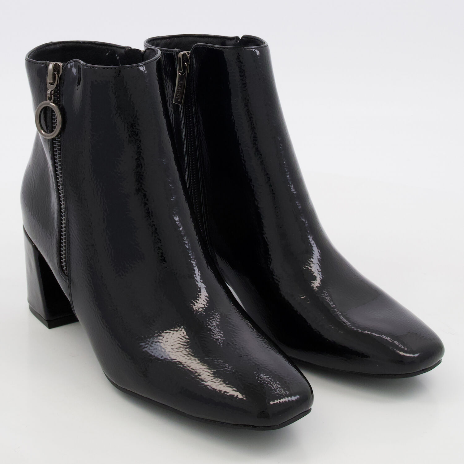 Black Patent Furiosa Ankle Boots TK Maxx UK