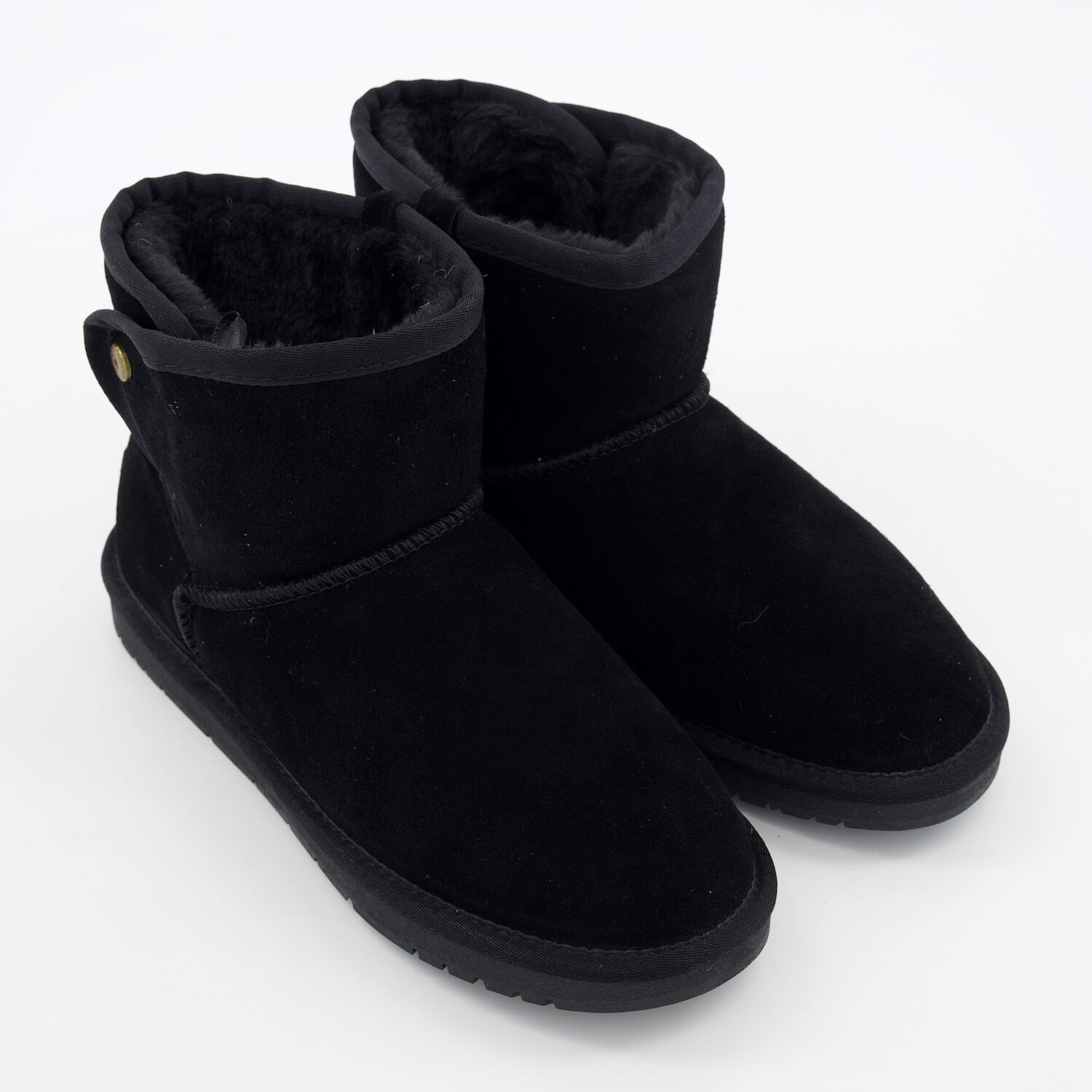 Black Faux Fur Lined Flat Ankle Boots TK Maxx UK