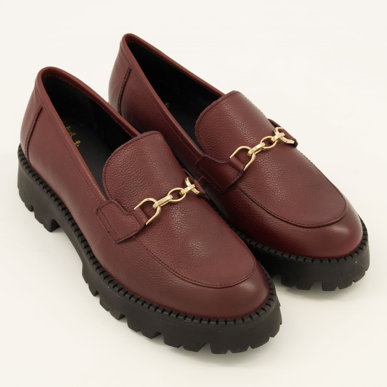 Burgundy Leather Growl Loafers TK Maxx UK - Main Image