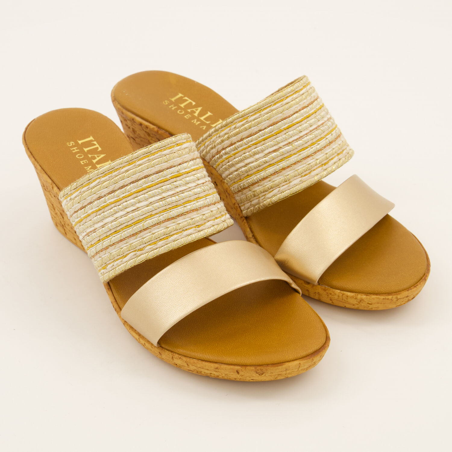 Gold Tone Felipe Wedge Heeled Sandals TK Maxx UK