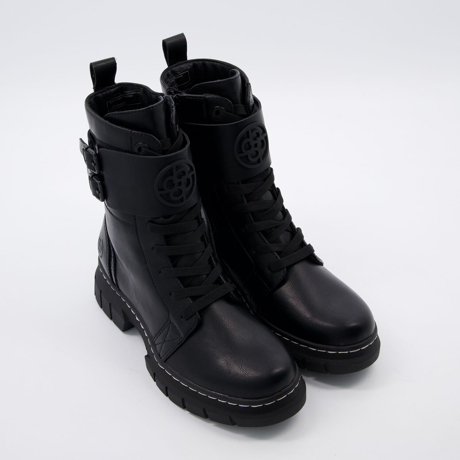 Stiefel Leder Flache Stiefeletten Schwarz Martens Outlet: Flache