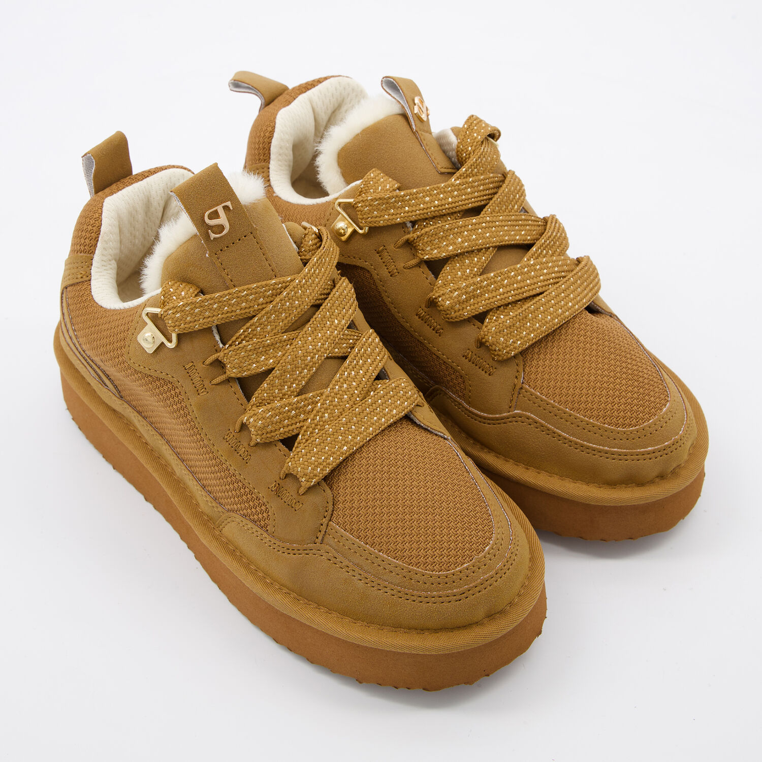 Kamelbraune Sneaker mit Logo-Details TK Maxx de