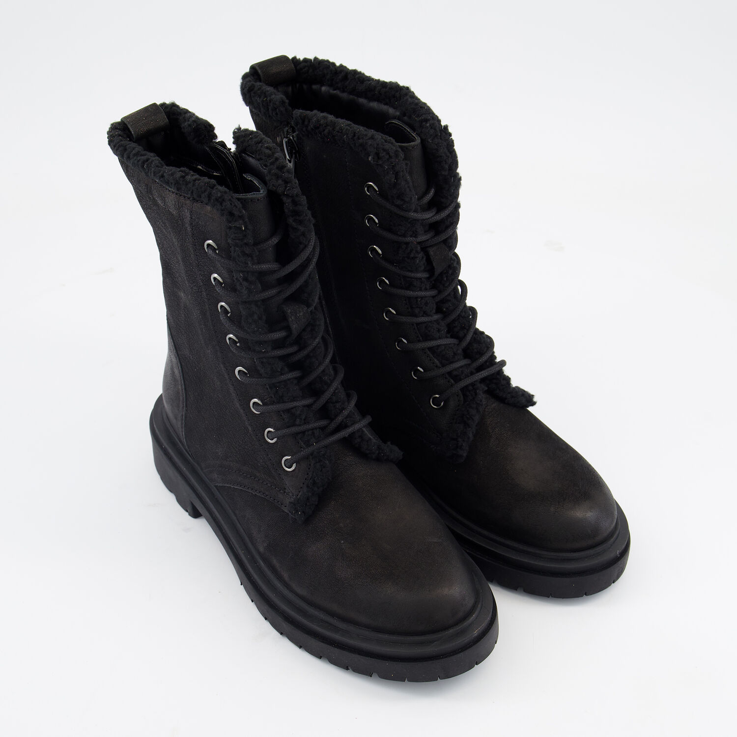 Black Tumbled Suede High Ankle Boots TK Maxx UK